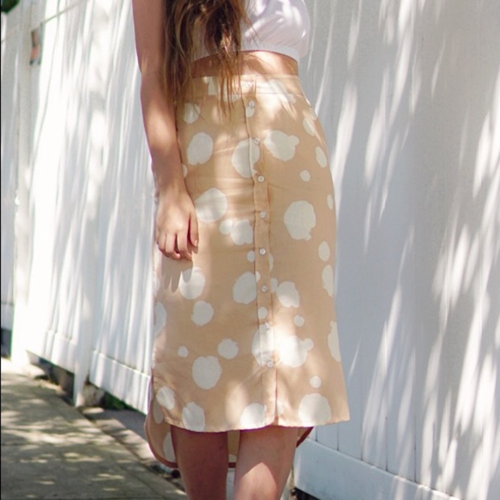 GANT Dotted High Low Midi Skirt